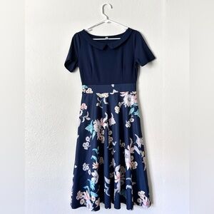 Navy Blue Flower Dress
